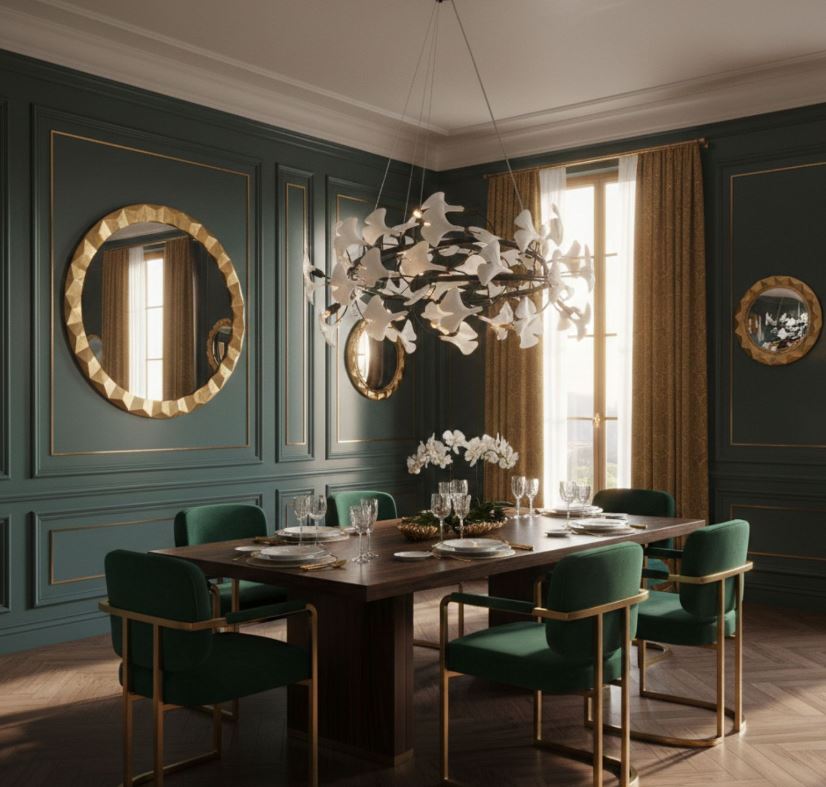 lampa inspirowana natura liscie ginko biloba 